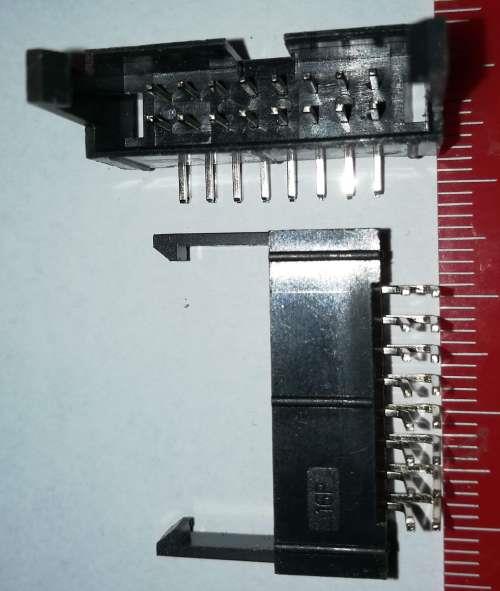 KLS1-202E-16-R-B  2.54mm Pitch Box Header Connector With Latch .. balení pláto 54ks za 150Kč