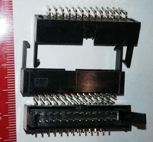 KLS1-202E-26-R-B  2.54mm Pitch Box Header Connector With Latch, 26pin .. balení 10ks za 50Kč