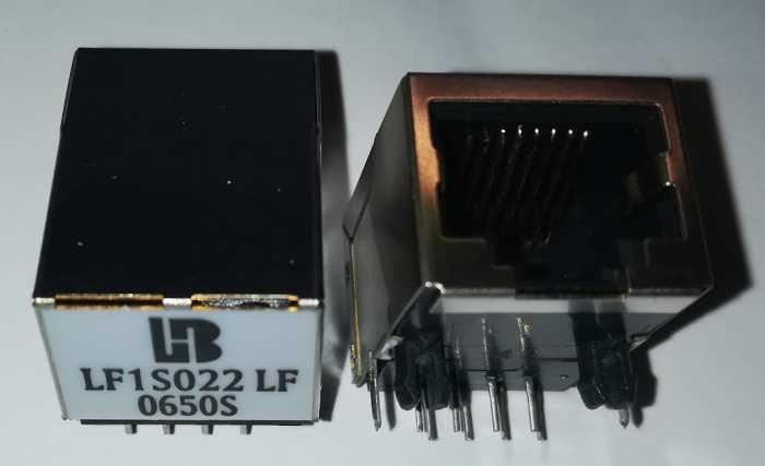 LF1S022LF - Bothhand SINGLE RJ45 CONNECTOR WITH 10 BASE-T MAGNETICS & FILTER   .. cena na dotaz / price on request