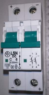 LSN-DC 6C/2 jistič dvoupolový, OEZ Letohrad