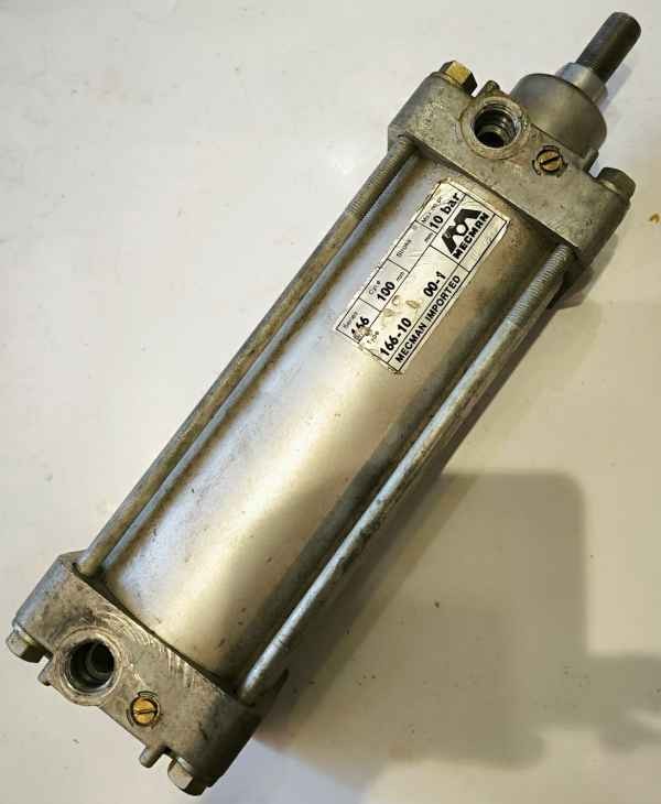 MECMAN-166-10 - pneumatický válec, cylinder d=100mm, výsuv 200mm   .. použitý / used