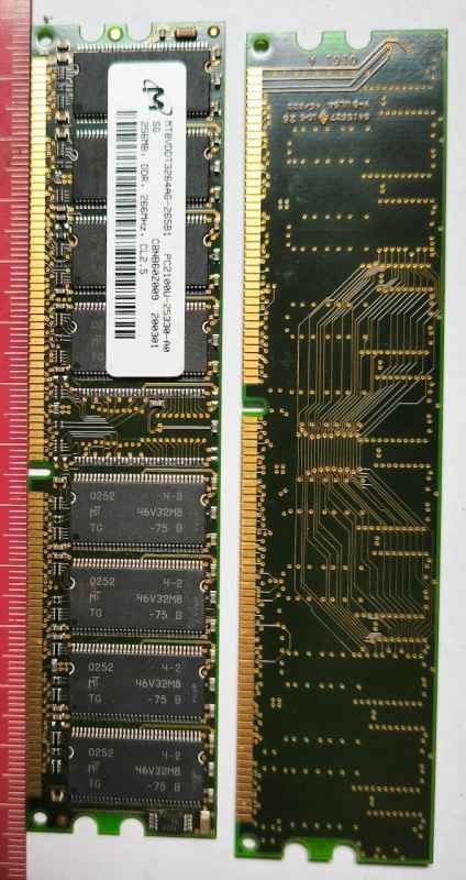 MEMORY-016 - paměťový modul 256MB, DDR, 266MHz, CL2,5, MTBVDDT3264AG-265B1,  dle foto .. použitý / used  .. cena na dotaz / price on request