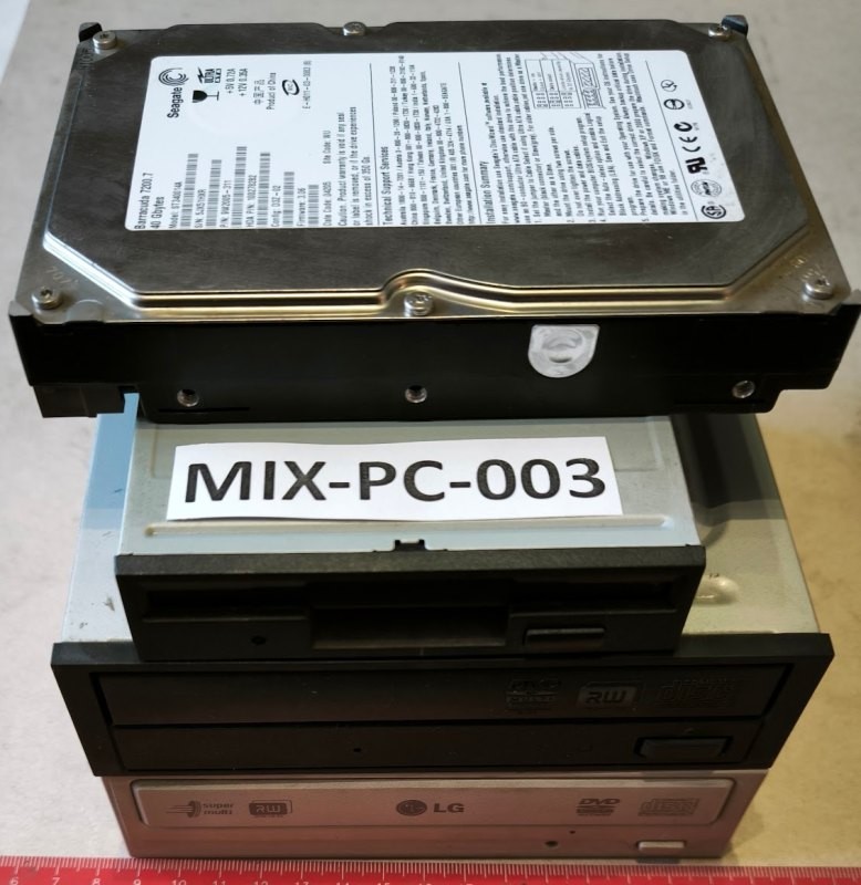 MIX-PC-003 - mix mechanik (CD, DVD, .. FDD), HD .. na náhradní díly, dle foto