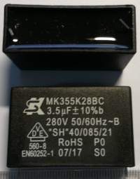 MK355K28BC - 3,5uF 280V 50/60Hz, krátké vývody
