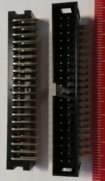 MLW-40-RPG-1 - Vidlice krytá dvouřadá,2x20,vývody 90°Au,R=2.54mm