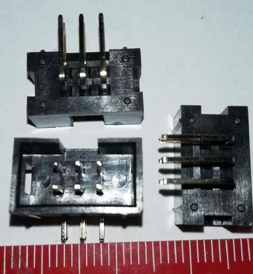 MLW06A - IDC vidlice rozteč 2,54mm, 2x3pin do DPS/90° .. balení 20ks za 50Kč