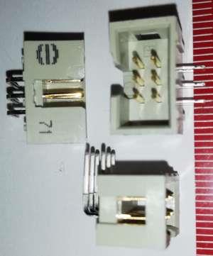 MLW06A - IDC vidlice rozteč 2,54mm, 2x3pin do DPS/90° .. balení 40ks za 100Kč .. šedá