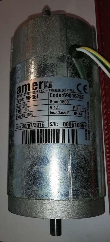 motor AMER MP56L 125W 110Vdc Rpm:1600 code:6901673E .. použitý / used   .. cena na dotaz / price on request
