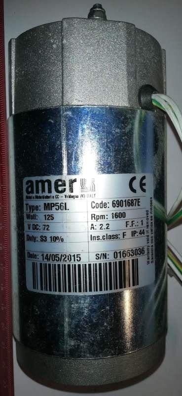 motor AMER MP56L 125W 72Vdc Rpm:1600 code:6901687E .. použitý / used   .. cena na dotaz / price on request