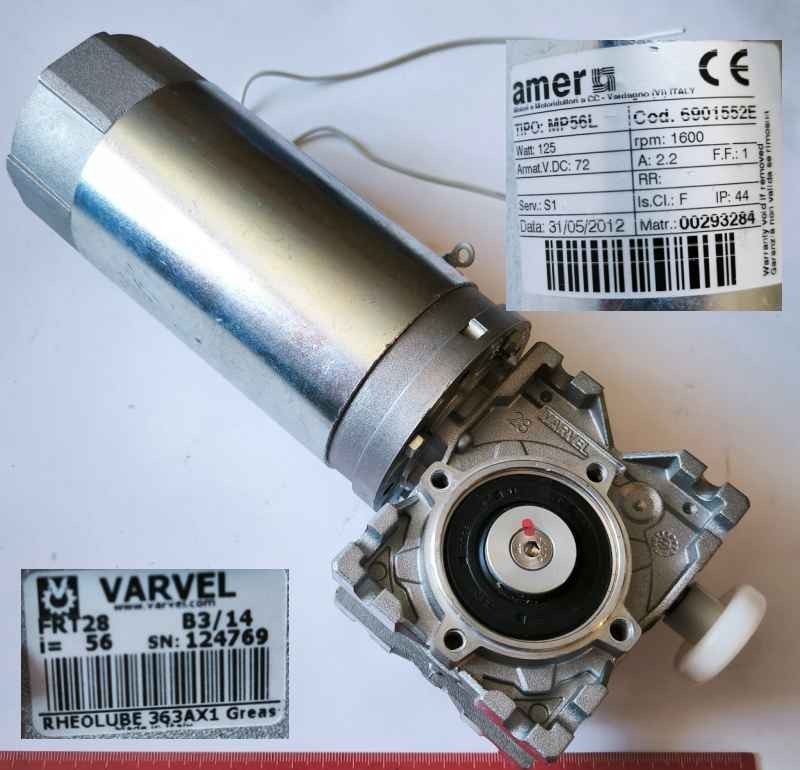 motor AMER MP56L 75Vdc 125W rpm 1600, převodovka FRT28, i=56, B3/14     .. cena na dotaz / price on request  (007)