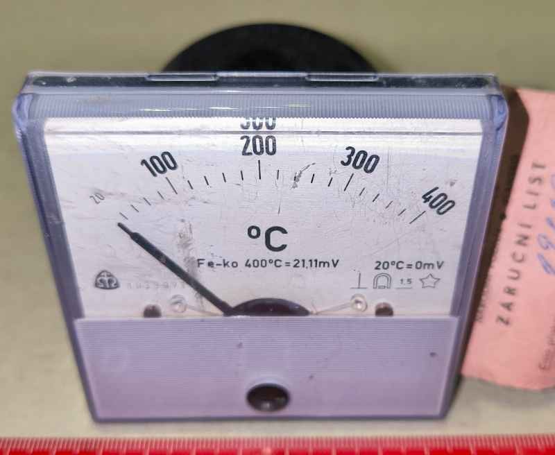 MP80 - METRA, stupnice dle foto- 20-400 °C, zachovalý, nepoužitý (020)