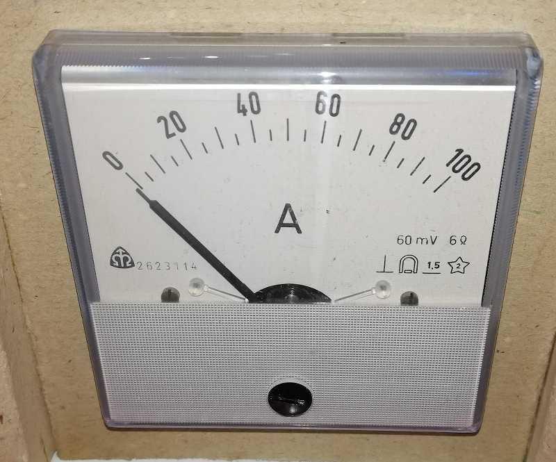 MP80 - METRA, stupnice 100A, bez bočníku, citl. 60mV 6 ohm