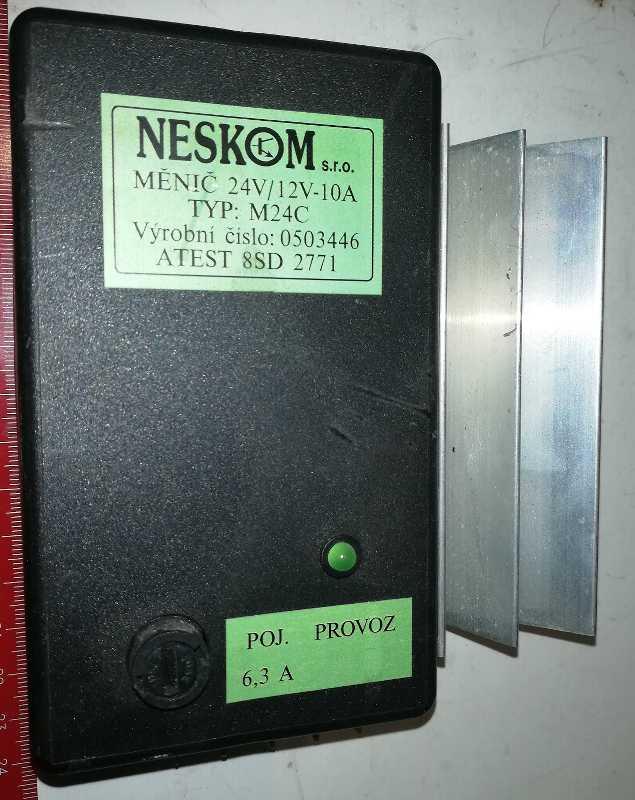 NESKOM M24C - měnič 24V/12V 10A  .. použitý / used