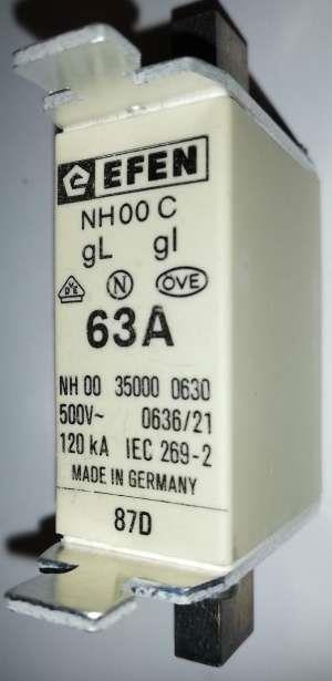 pojistka nožová NH00 C - 63A EFEN