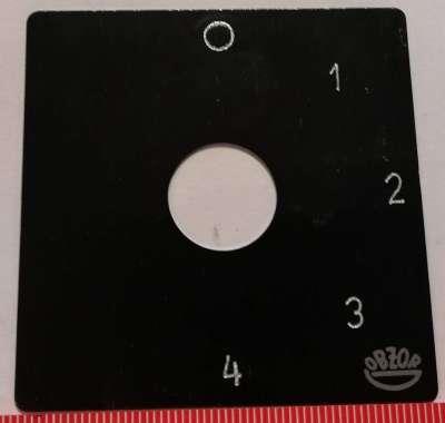 štítek k přepínačům VS10/16/... OBZOR, 60x60mm, 0-1-2-3-4