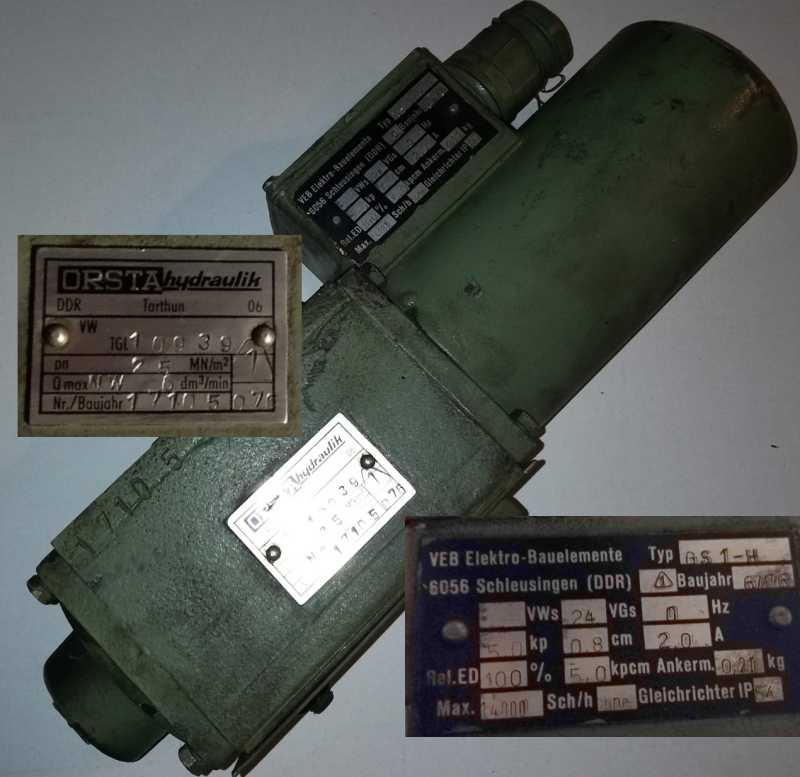 Hydraulický rozdělovač Orsta TGL 10939 - magnet GS1-H 24V , starší .. cena na dotaz / price on request