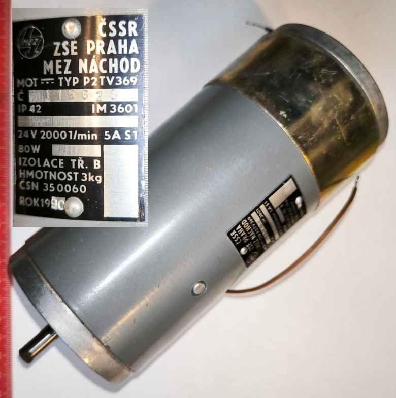 P2TV369 - 24V 2000/min 80W 5A MEZ Náchod 1990, otestovaný   .. cena na dotaz / price on request
