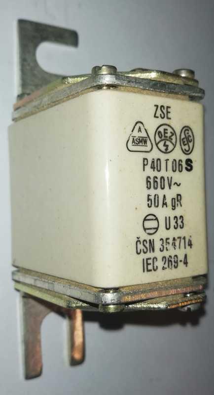 OEZ pojistka pro polovodičové jištění 50A P40T06S gR   .. cena na dotaz / price on request