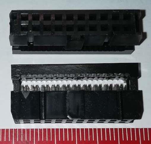 není skladem - PFL20 - IDC zásuvka rozteč 2,54mm, 2x10pin na kabel  .. balení 25ks za 75Kč