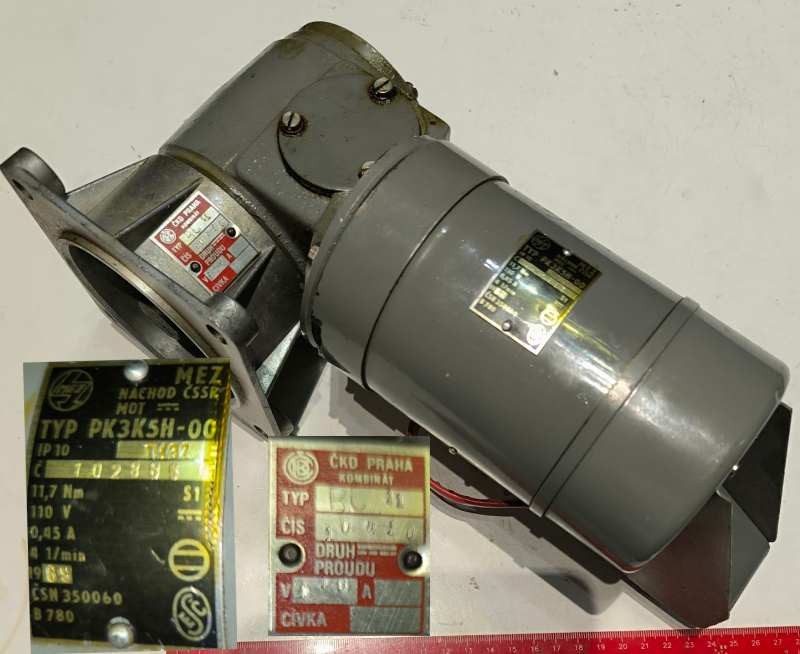 PK3K5H-00 -  motor MEZ Náchod, 110V + převodovka  .. cena na dotaz / price on request