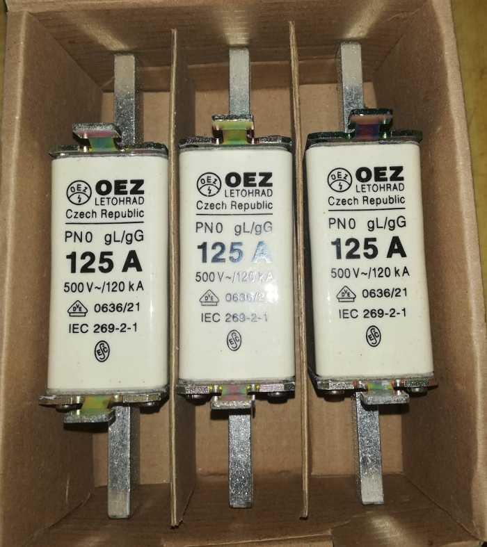 pojistka 125A PN0 gL/gG 120kA 500V  .. balení 3ks za 200Kč