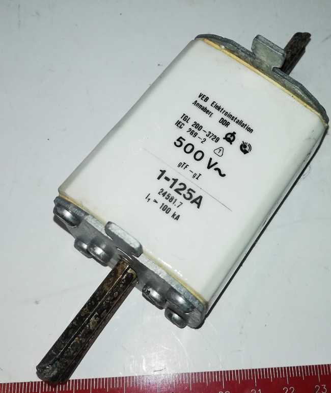 pojistka 125A/500V gTF gI - DDR, WEB Annaberg