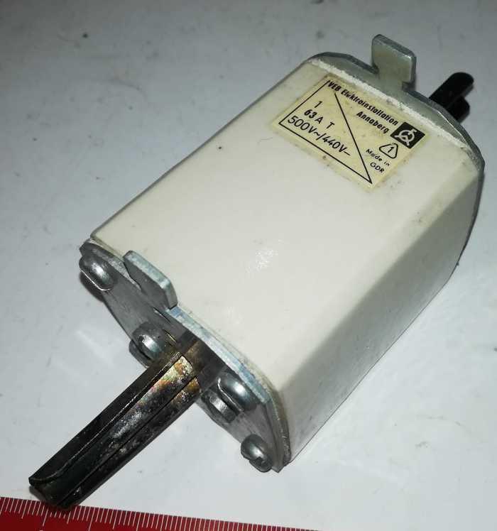 pojistka 63A/500V T - DDR, WEB Annaberg