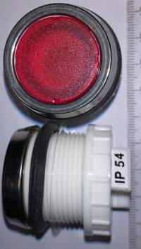 T6C30RU54 - ovládací tlačítko rudé průhledné pro žárovku   .