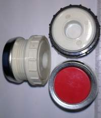 T6 tlačítková hlavice červená, bez pacek