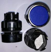 T10AMO spínací tlačítko - modrá barva, lesklý límec