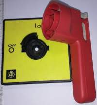 štítek přepínače 90x90mm + ovl. páčka