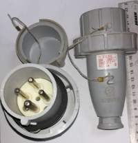 není skladem - zástrčka kabelová 380V, 4 kolíky - CVG1643 -  16A-6h/380V 50Hz , starší typ