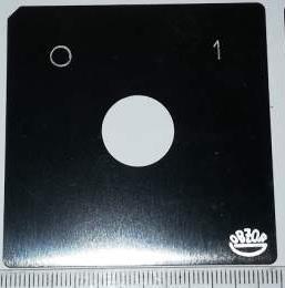 štítek přepínače OBZOR 60x60, 0-1  .. 90° symetrické