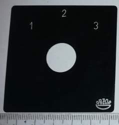 štítek přepínače OBZOR 60x60, 1-2-3 symetrické