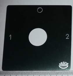 štítek přepínače OBZOR 60x60, 1-0-2  .. 90°