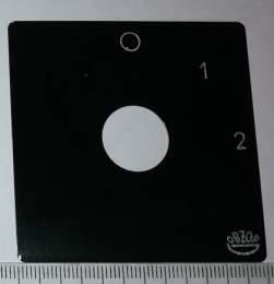 štítek přepínače OBZOR 60x60, 0-1-2  .. 45°, pravá