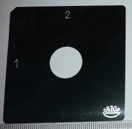 štítek přepínače OBZOR 60x60, 1-2  .. 90°, levá