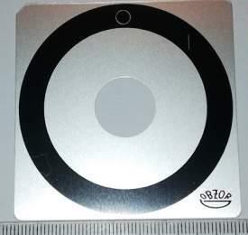 štítek přepínače OBZOR 60x60 šedo/černý, 0-1 .. 45°