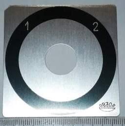 štítek přepínače OBZOR 60x60 šedo/černý, 1-2, 90° symetrický