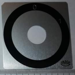 štítek přepínače OBZOR 60x60 šedo/černý, 0-1.. 60° pravá