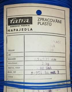 není skladem - bužírka 0,5x0,25mm, modrá  ... balení 2kg za 250Kč