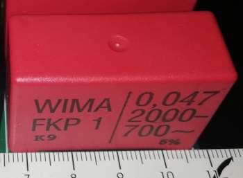 není skladem - C WIMA FKP1 0,047 2000V zapájené v desce, balení 12ks za 120Kč