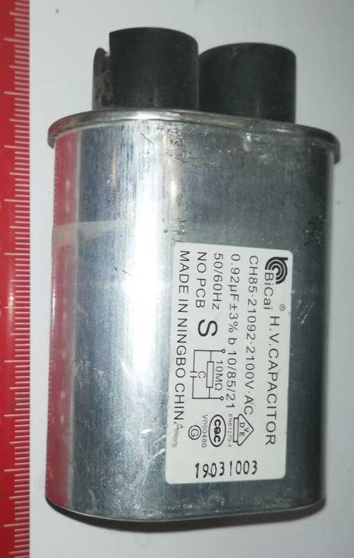 H.V.CAPACITOR CH85-21092-2100V-AC 0,98uF, netestován, z demontáže