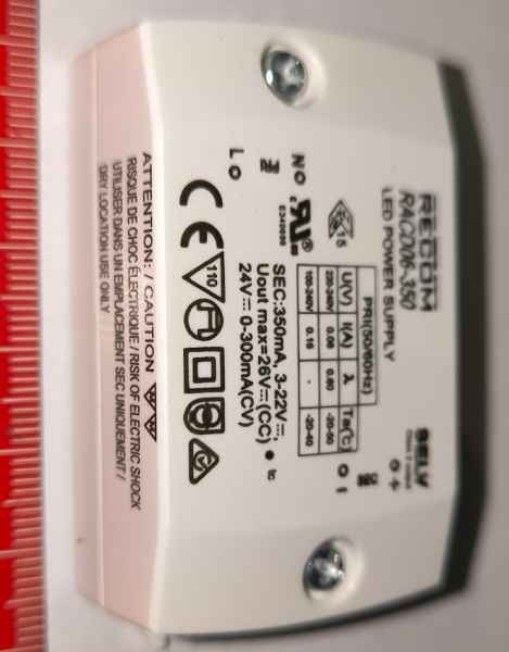 Recom Lighting RACD06-350 Constant current LED driver 6 W 350 mA 22 Vdc