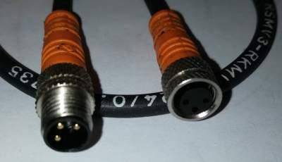 RSMV3-RKMV3-224/0.6 - Sensor Cable, M8 Plug, M8 Receptacle, 3 Positions, 60cm, použitý / used
