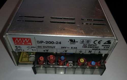 SP-200-24 - Spínaný napájecí zdroj, 201.6W, 24V, 8.4A, MEAN WELL  .. z demontáže / used