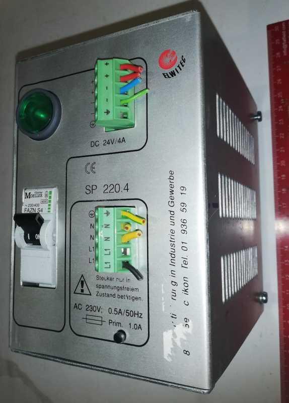 zdroj SP220.4 - 230V/24Vdc 4A ELVITEC na DIN .. použitý/used