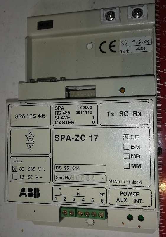 Modul pro připojení ke sběrnici SPA-ZC 17 ABB,  BB,  80..265V  .. použitý / used   .. cena na dotaz / price on request