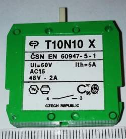 T10N10X - 1x spínací kontakt 2A 48V zelená barva  .. cena na dotaz / price on request