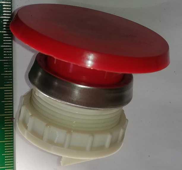 T6H30 - STOP tlačítko(hříbek) bez aretace - červená